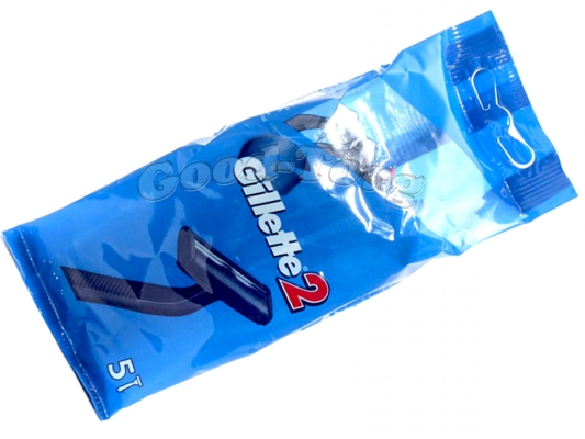 Одноразовый станок Gillette 2, оригинал, в уп. 5 шт.